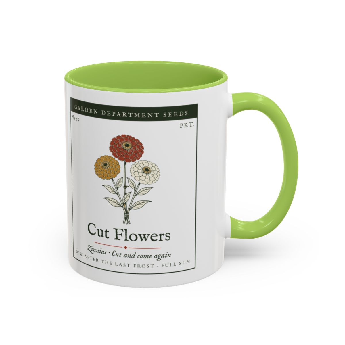 Cut Flower Garden Mug in Light Green, right side