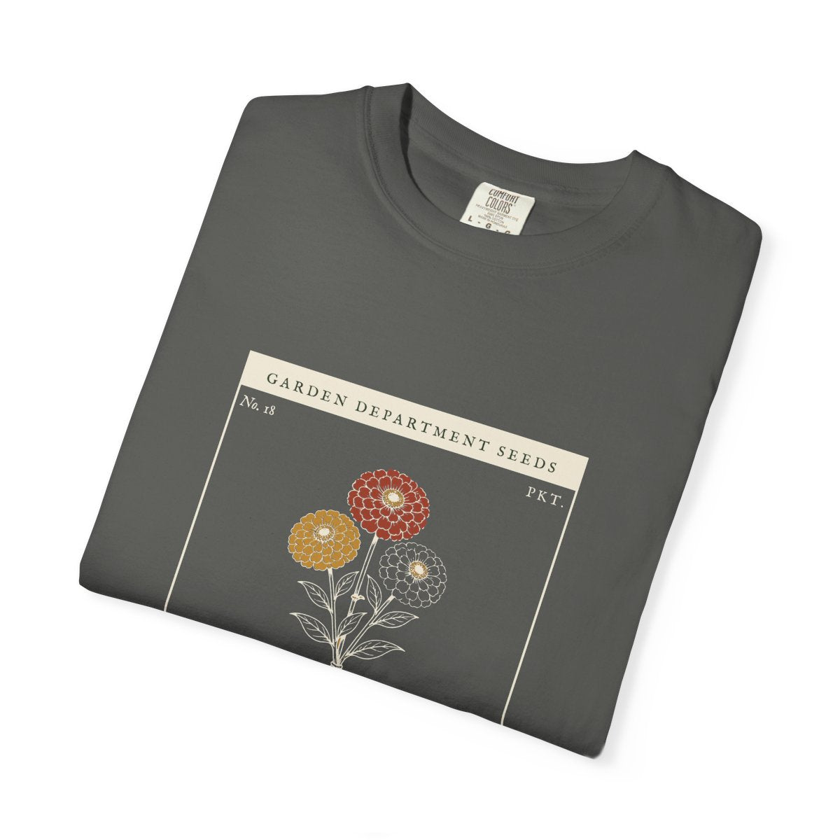 Cut Flower Garden Tee in Pepper, folded