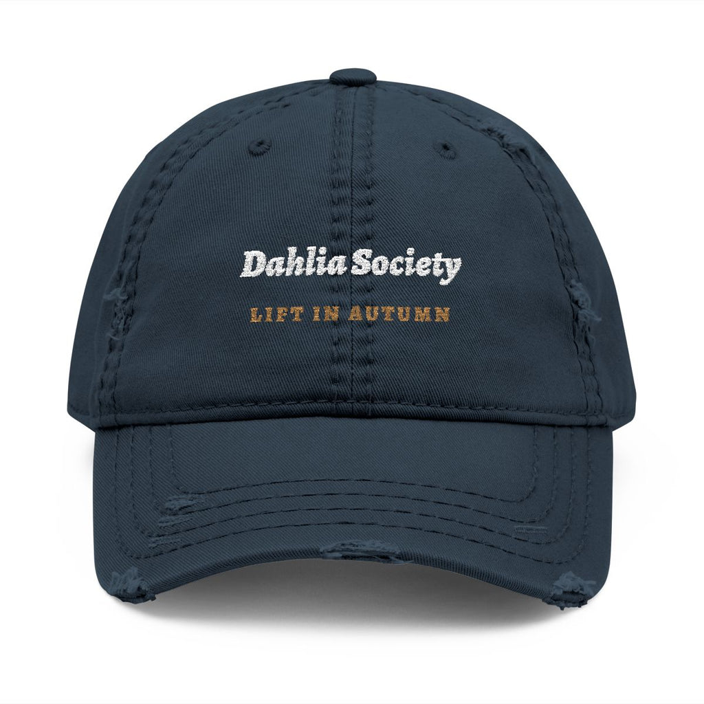 Dahlia Society Dad Hat in Dark Navy, front view
