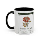 Dahlia Society Mug in Black, left side