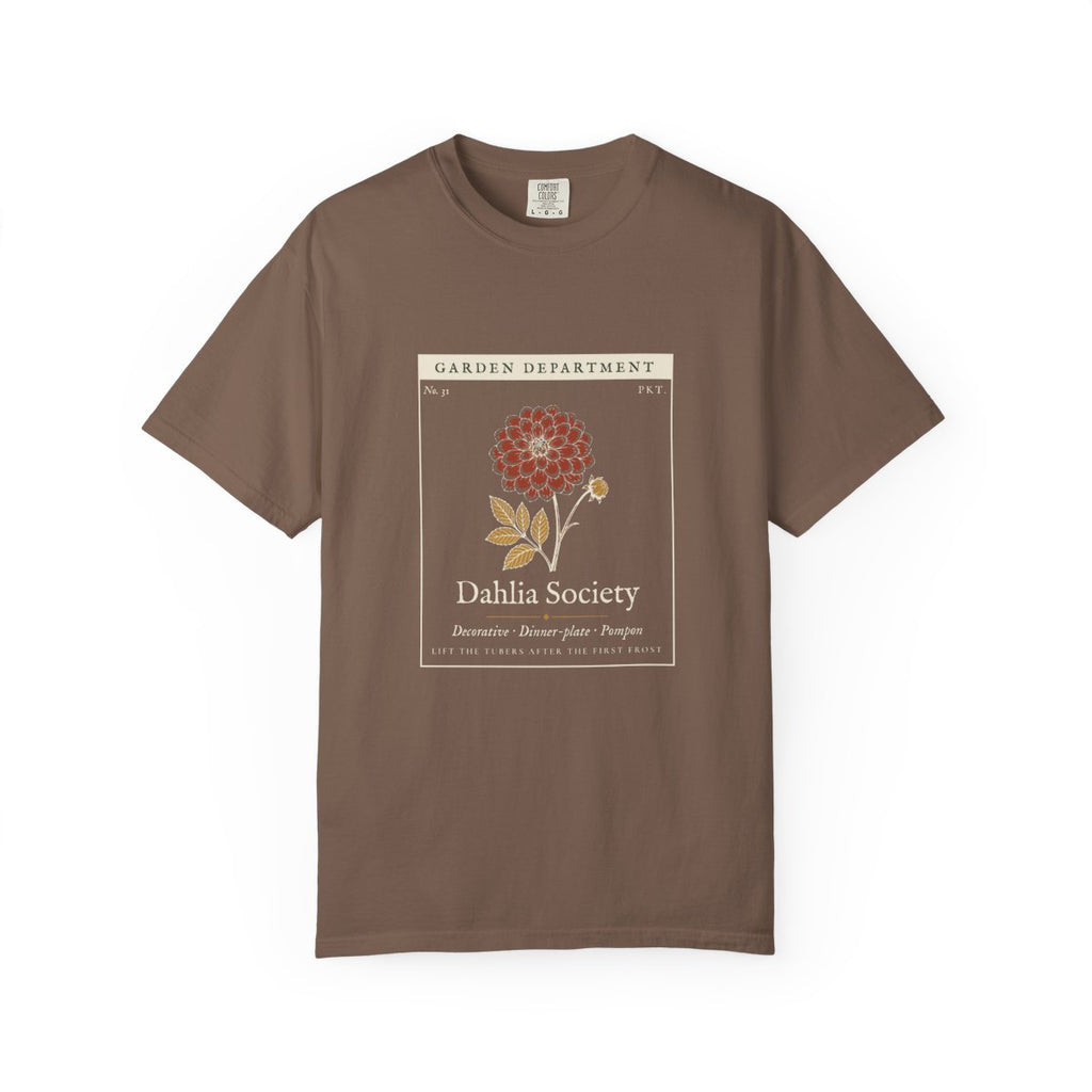 Dahlia Society Tee in Espresso, front view