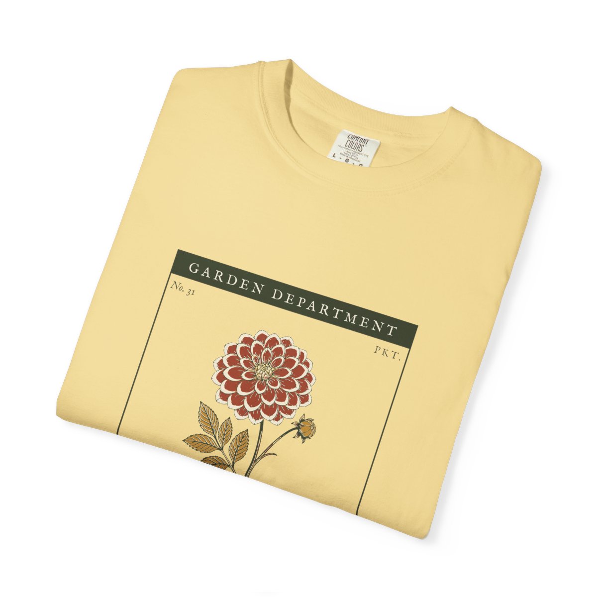 Dahlia Society Tee in Butter, folded