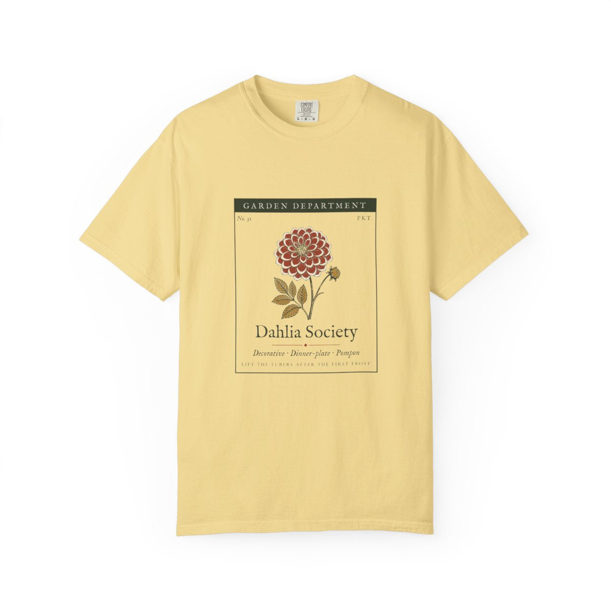 Dahlia Society Tee in Butter, front view