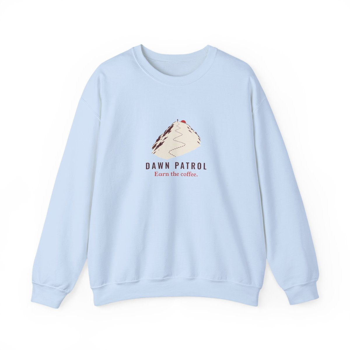 Dawn Patrol Crewneck in Light Blue, front view