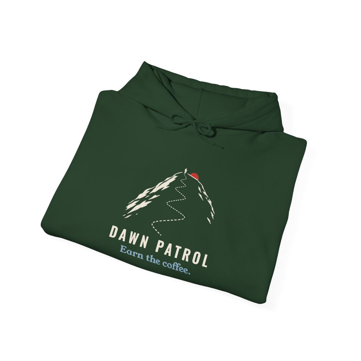 Dawn Patrol Hoodie in Forest Green, folded