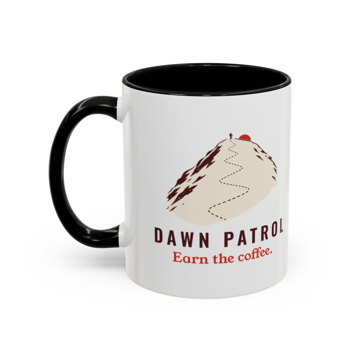 Dawn Patrol Mug in Black, left side