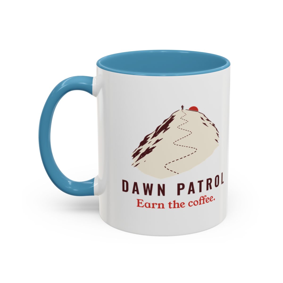Dawn Patrol Mug in Light Blue, left side