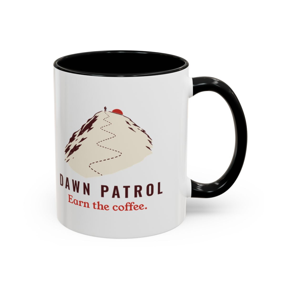 Dawn Patrol Mug in Black, right side