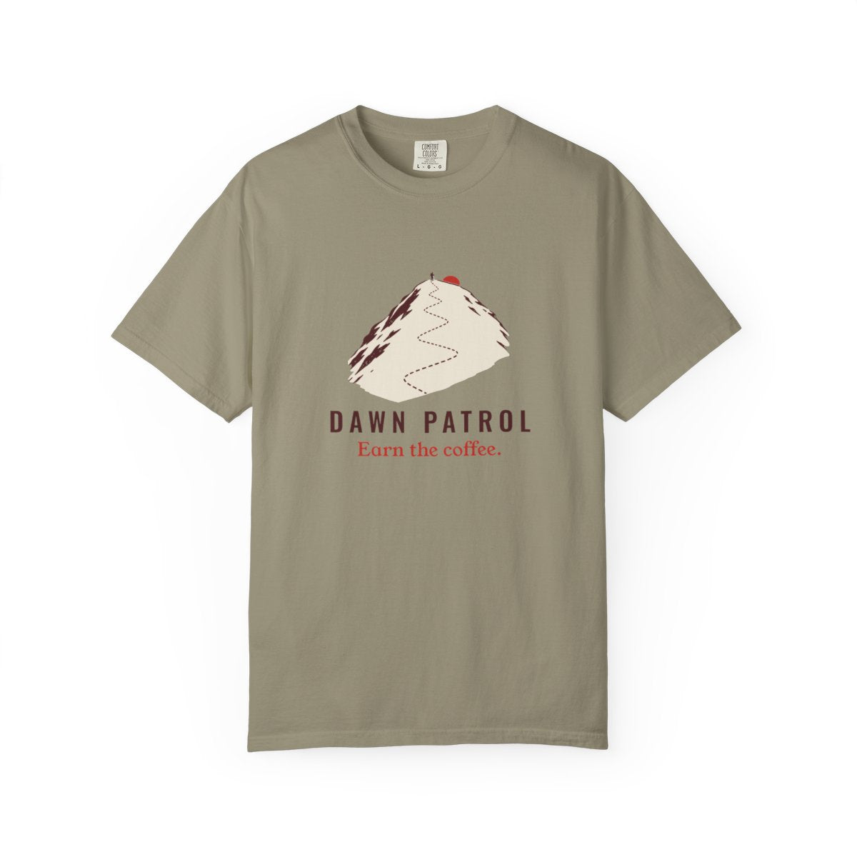 Dawn Patrol Tee in Sandstone, front view