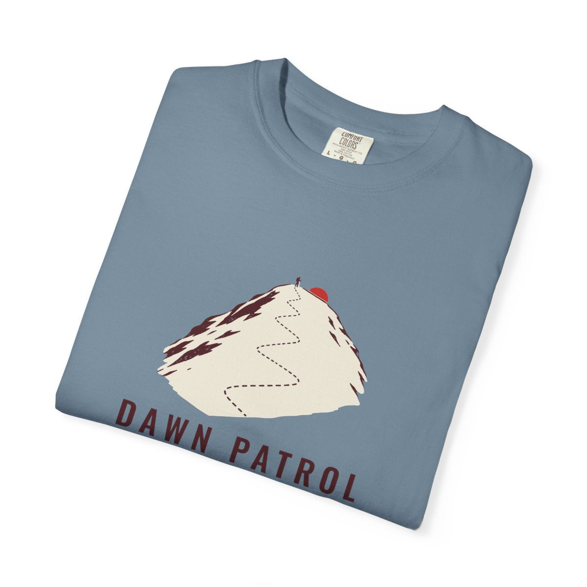 Dawn Patrol Tee in Ice Blue, folded