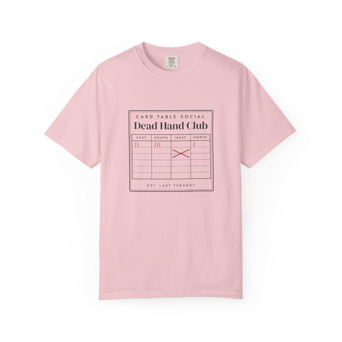 Dead Hand Club Tee in Blossom, front view