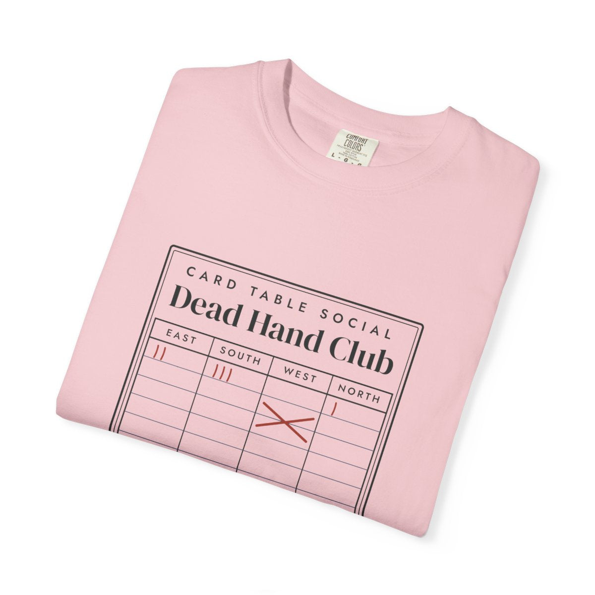 Dead Hand Club Tee in Blossom, folded