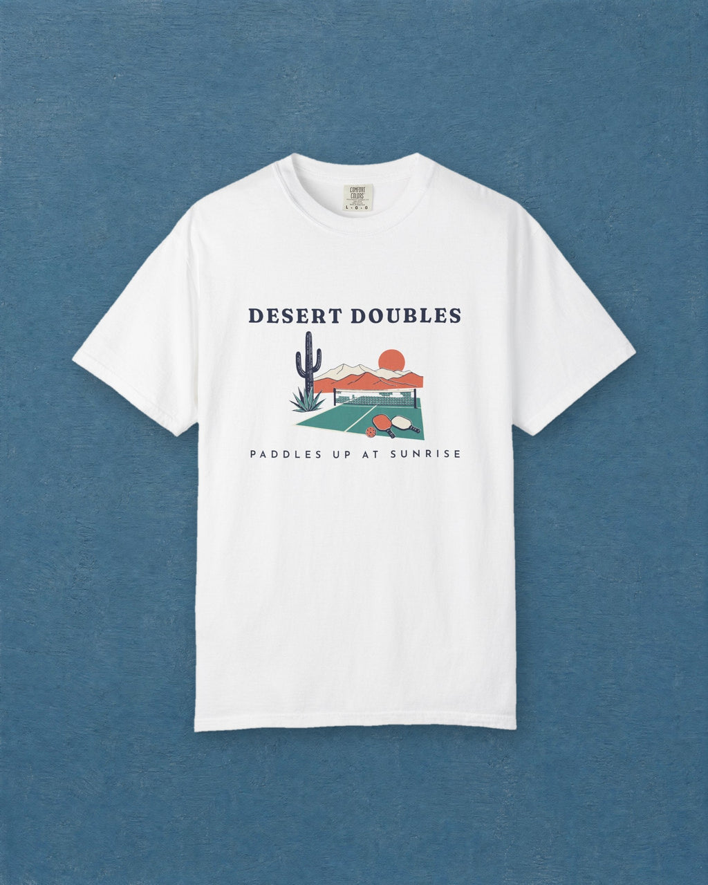 Desert Doubles Tee in White, styled