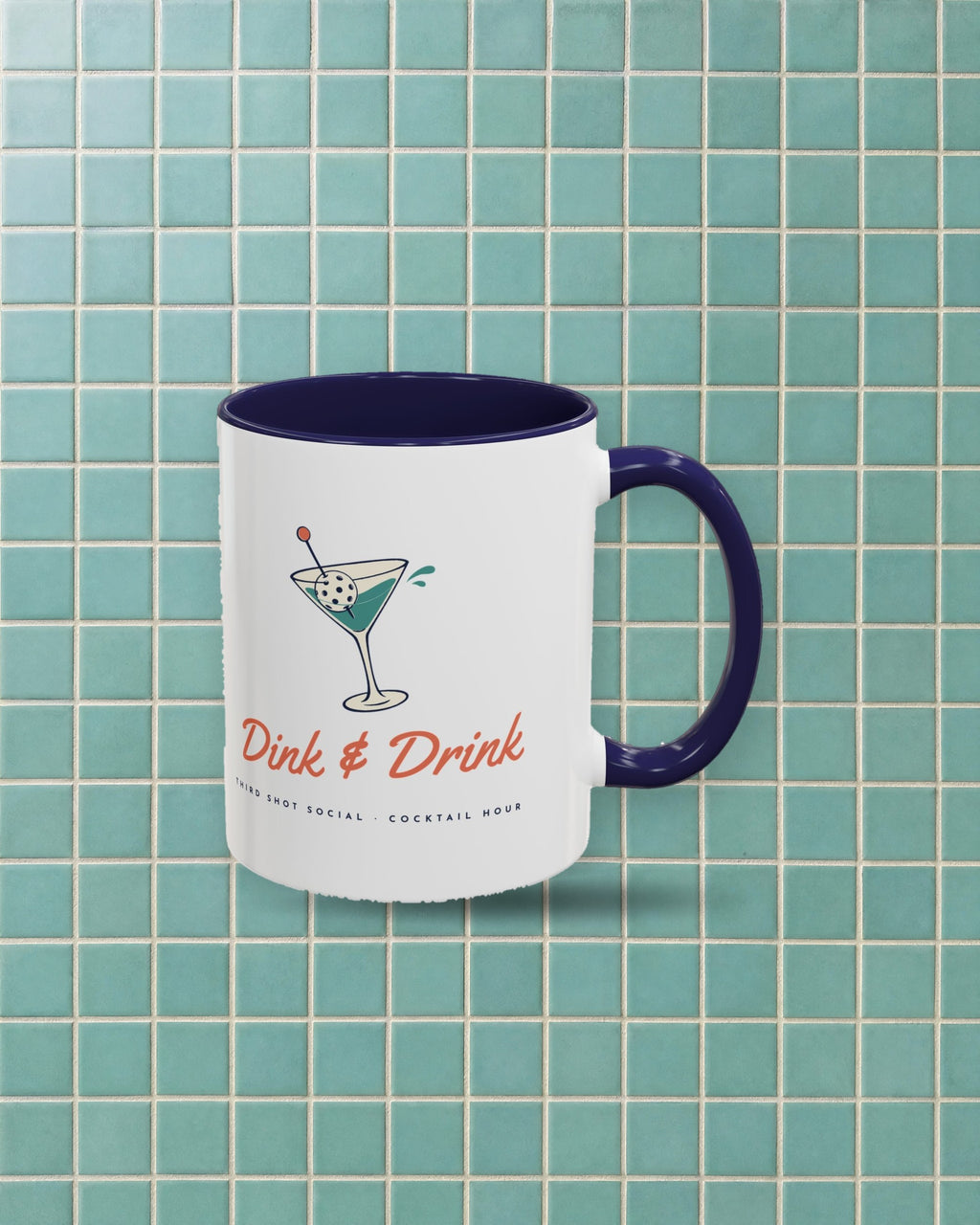 Dink & Drink Mug in Navy, styled