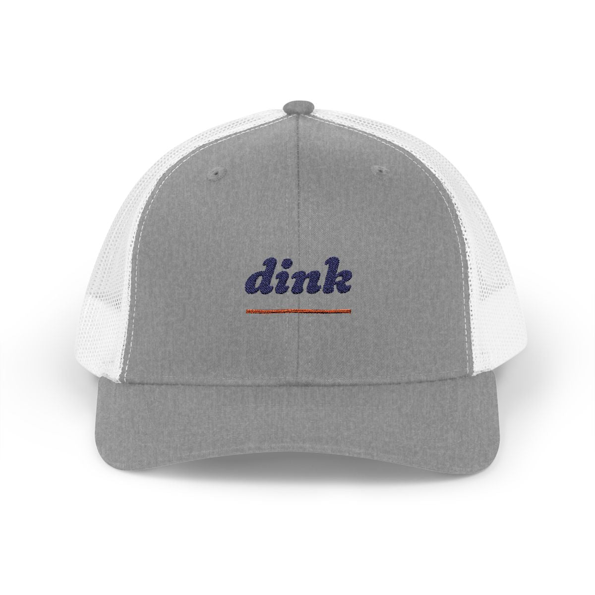 Dink Trucker Hat in Heather Grey / White, front view