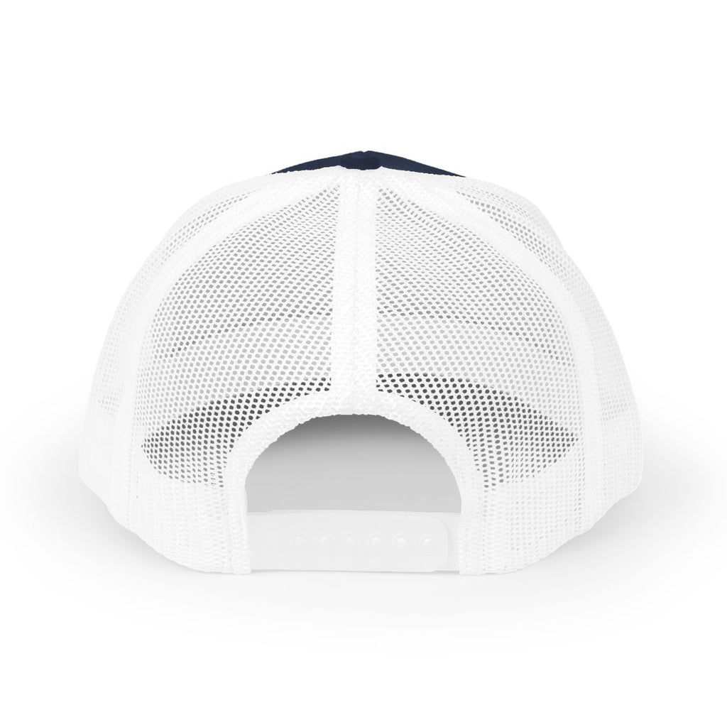 Dink Trucker Hat in Navy / White, back view