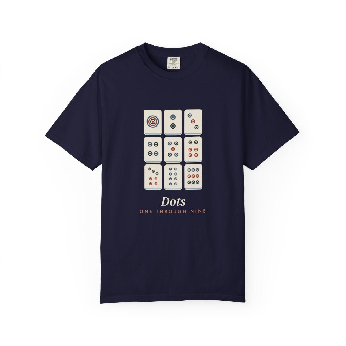Dots Tee in True Navy, front view