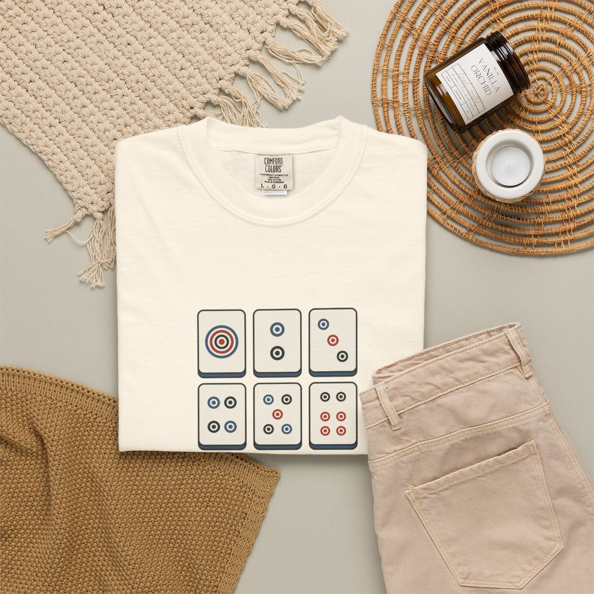 Dots Tee in Ivory, fabric and print detail