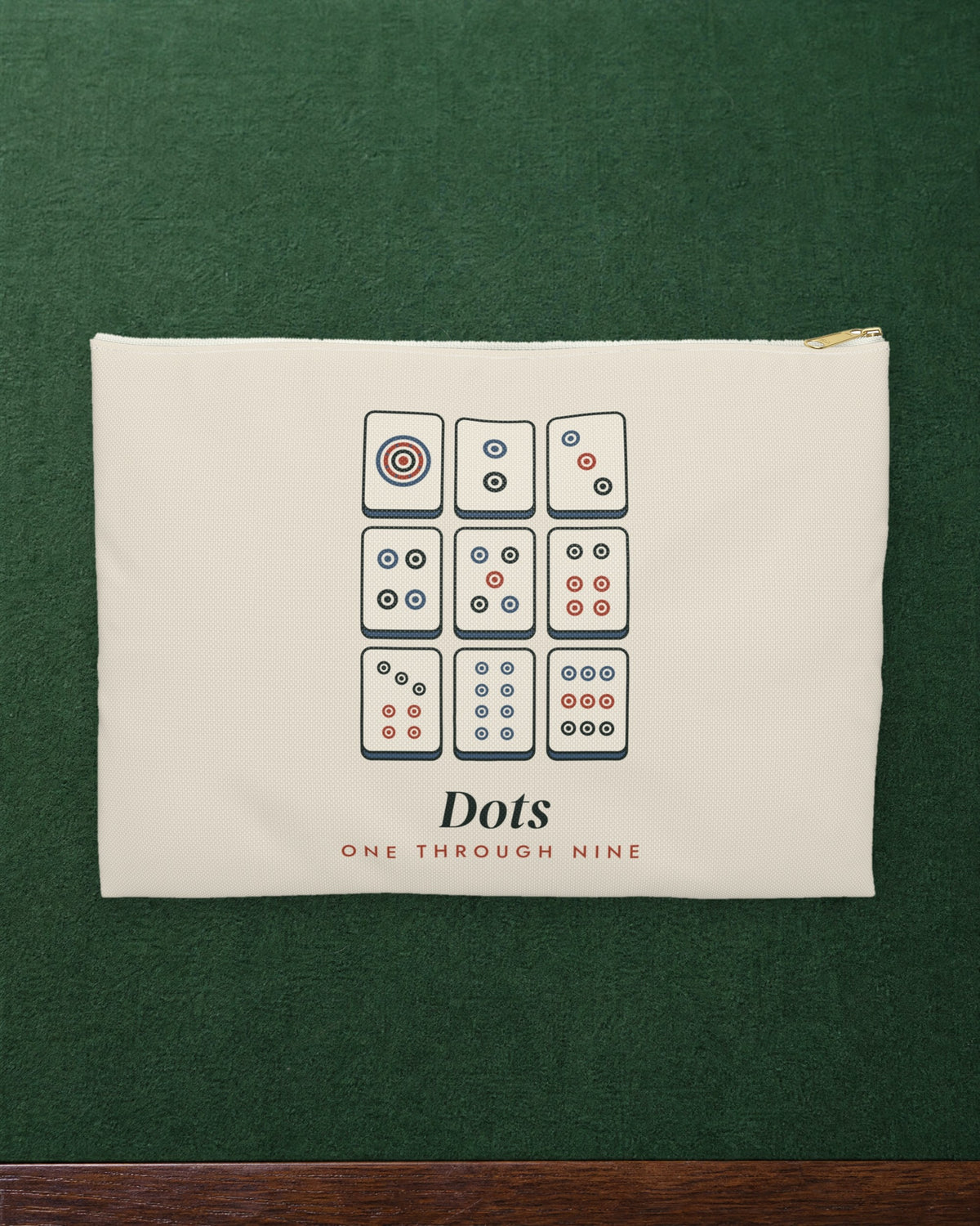 Dots Zip Pouch in White zipper, styled
