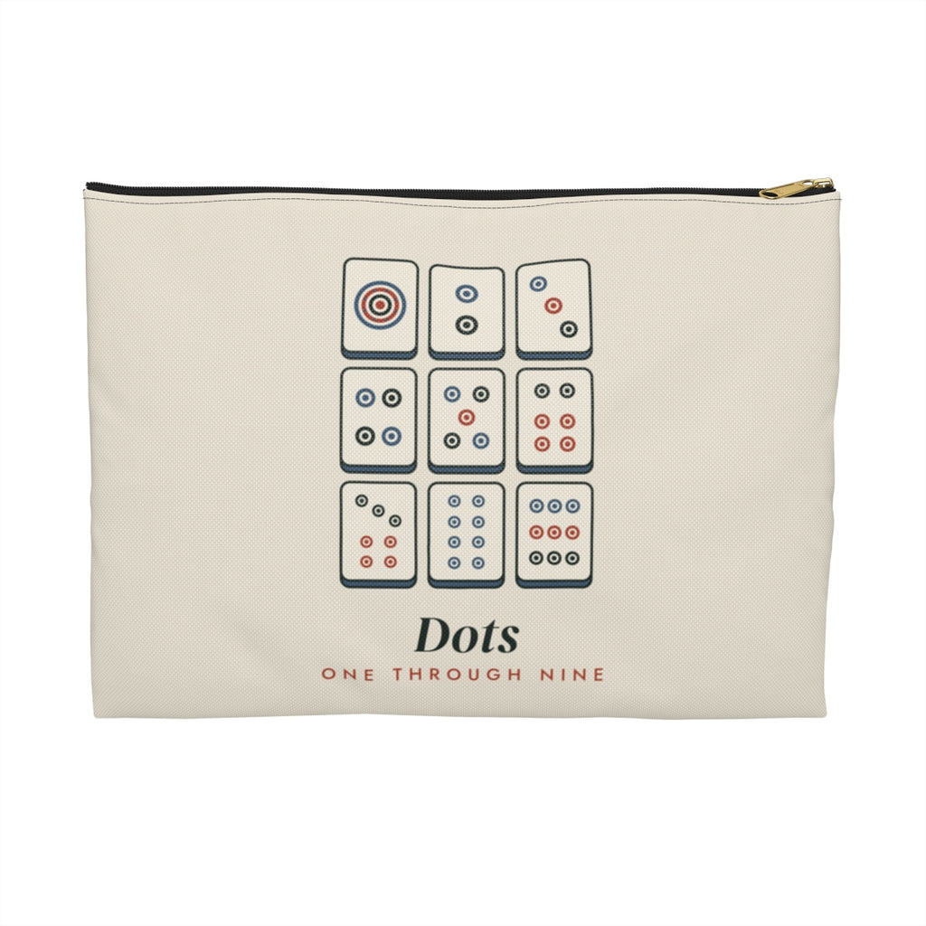 Dots Zip Pouch in Black zipper, front view