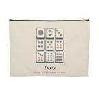Dots Zip Pouch in Black zipper, front view