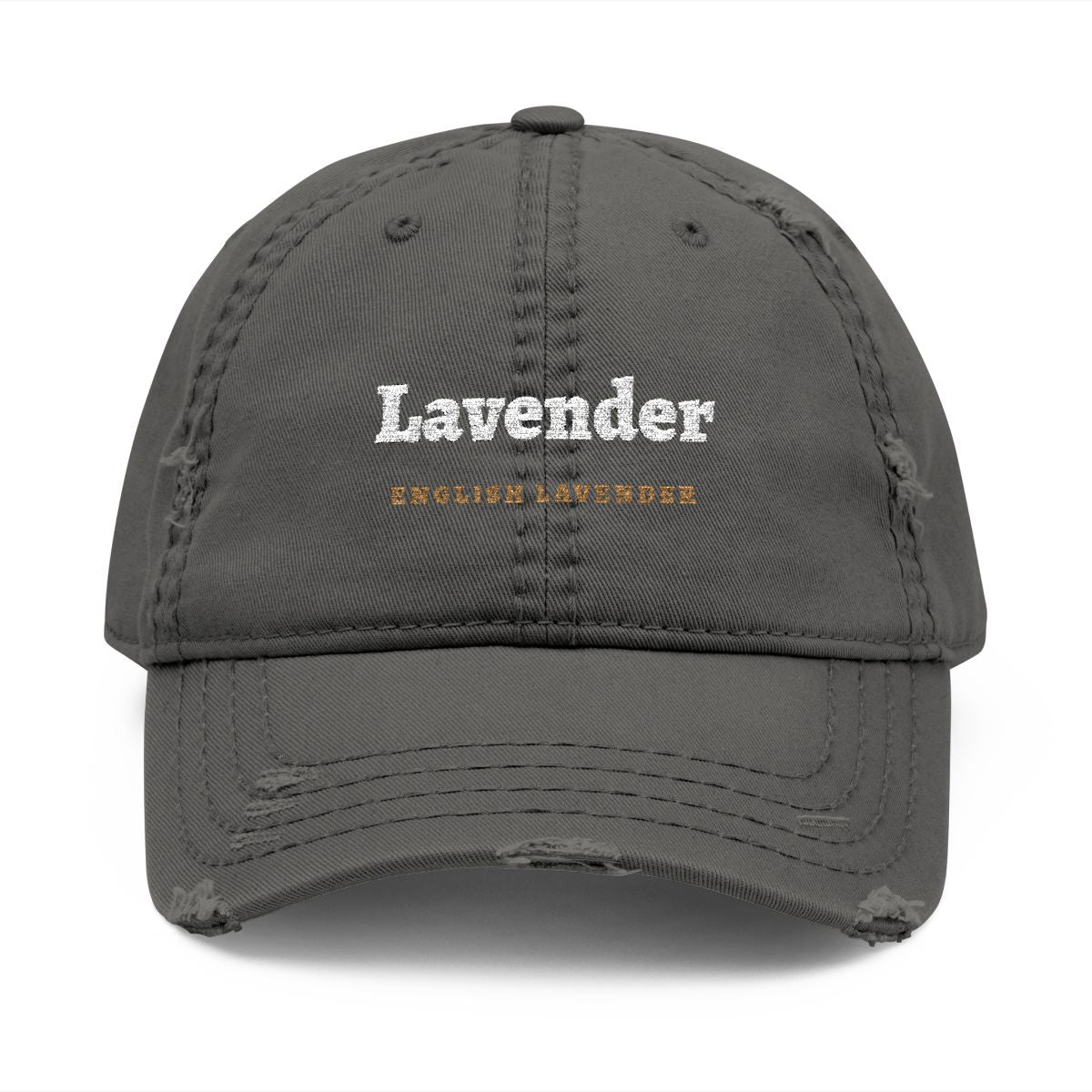 English Lavender Dad Hat in Charcoal Grey, front view