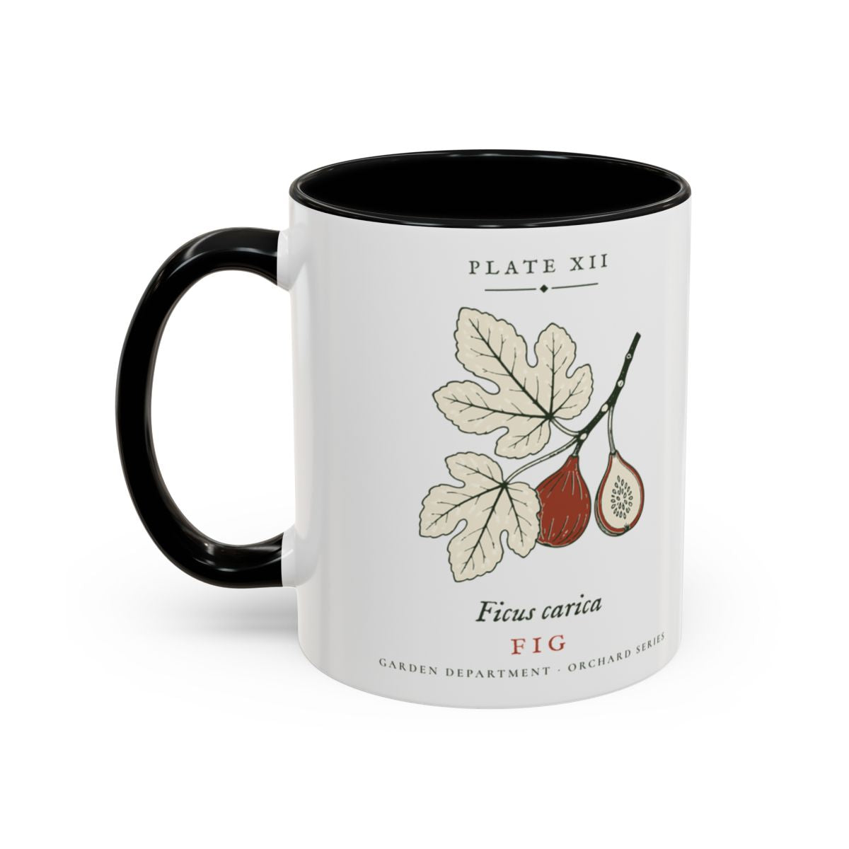 Fig Plate Mug in Black, left side