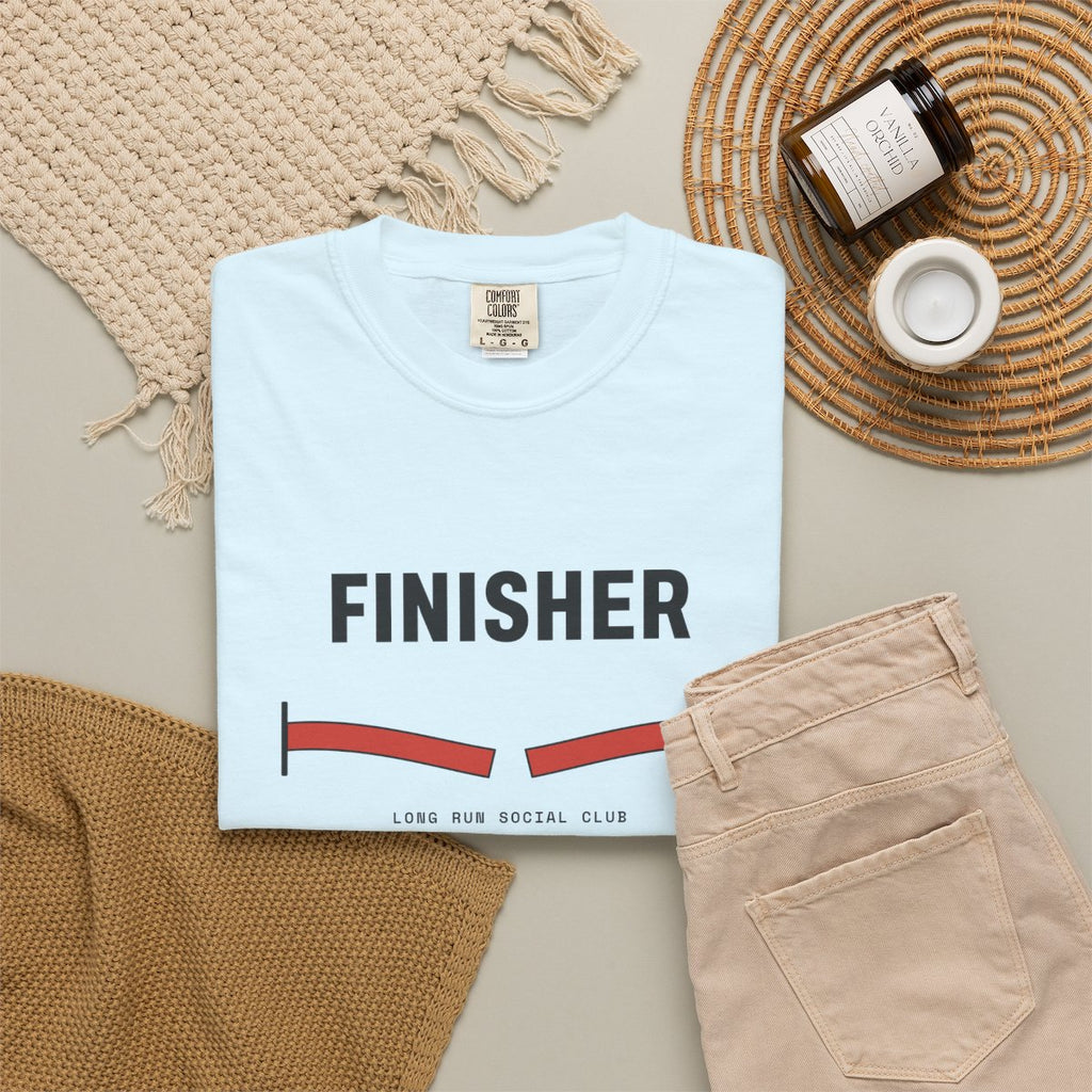 Finisher Tee in Chambray, fabric and print detail