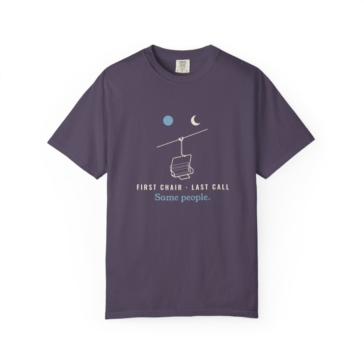 First Chair, Last Call Tee in Wine, front view