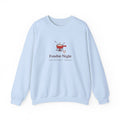 Fondue Night Crewneck in Light Blue, front view