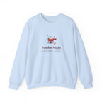 Fondue Night Crewneck in Light Blue, front view