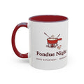 Fondue Night Mug in Maroon, left side