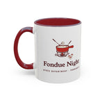 Fondue Night Mug in Maroon, left side