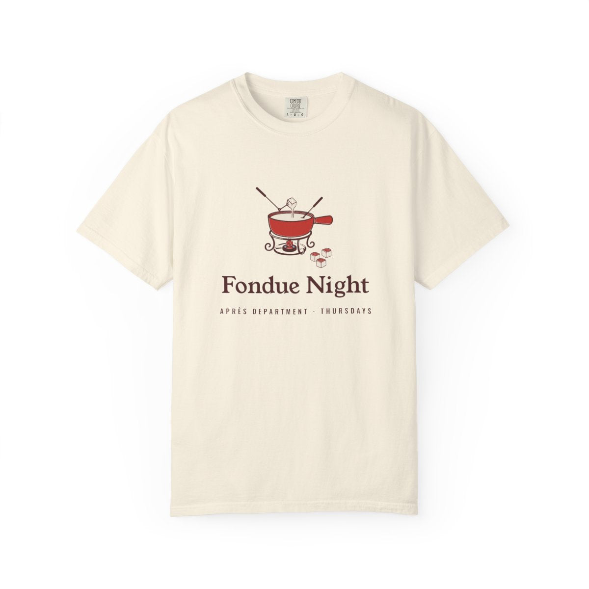 Fondue Night Tee in Ivory, front view