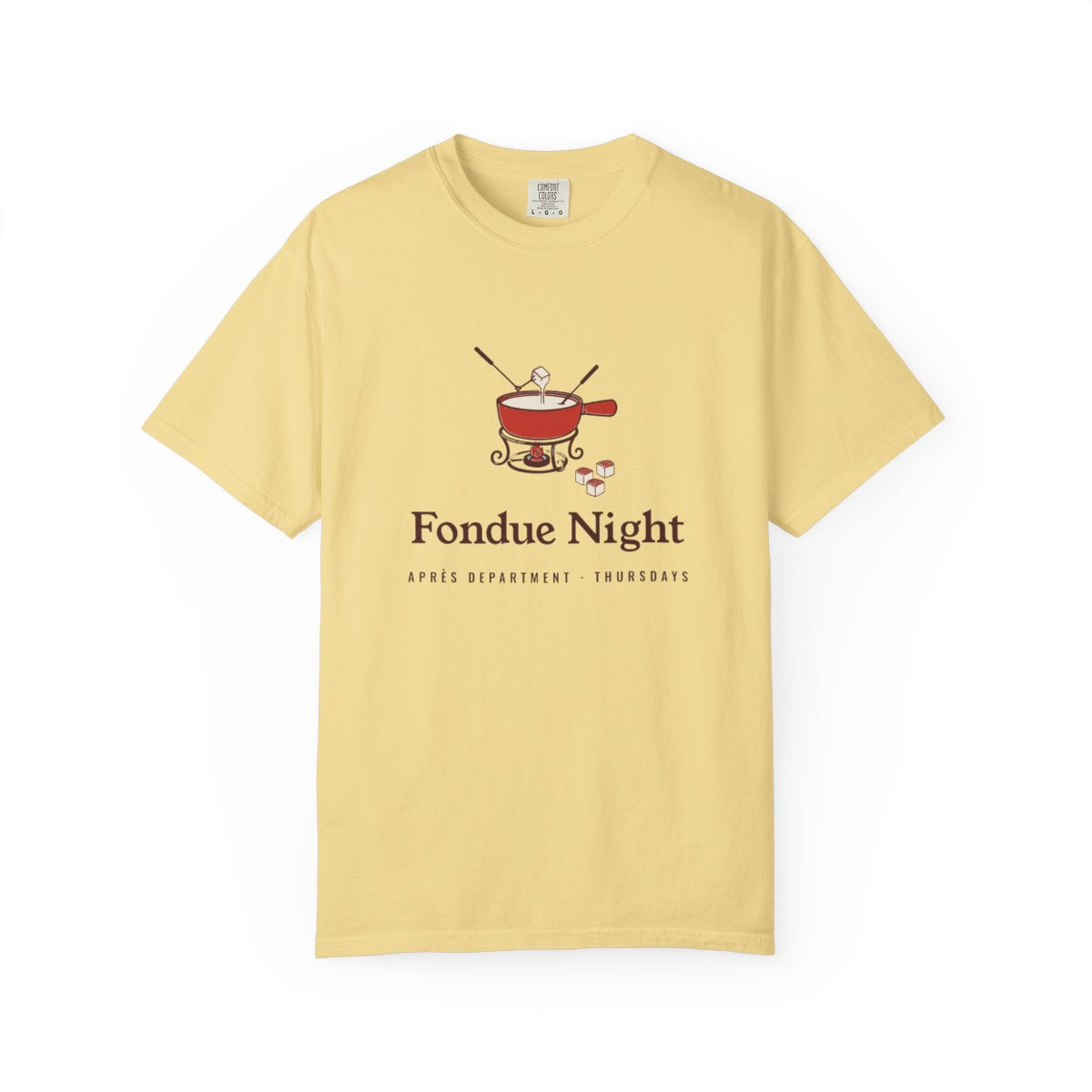 Fondue Night Tee in Butter, front view
