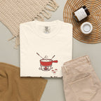 Fondue Night Tee in Ivory, fabric and print detail