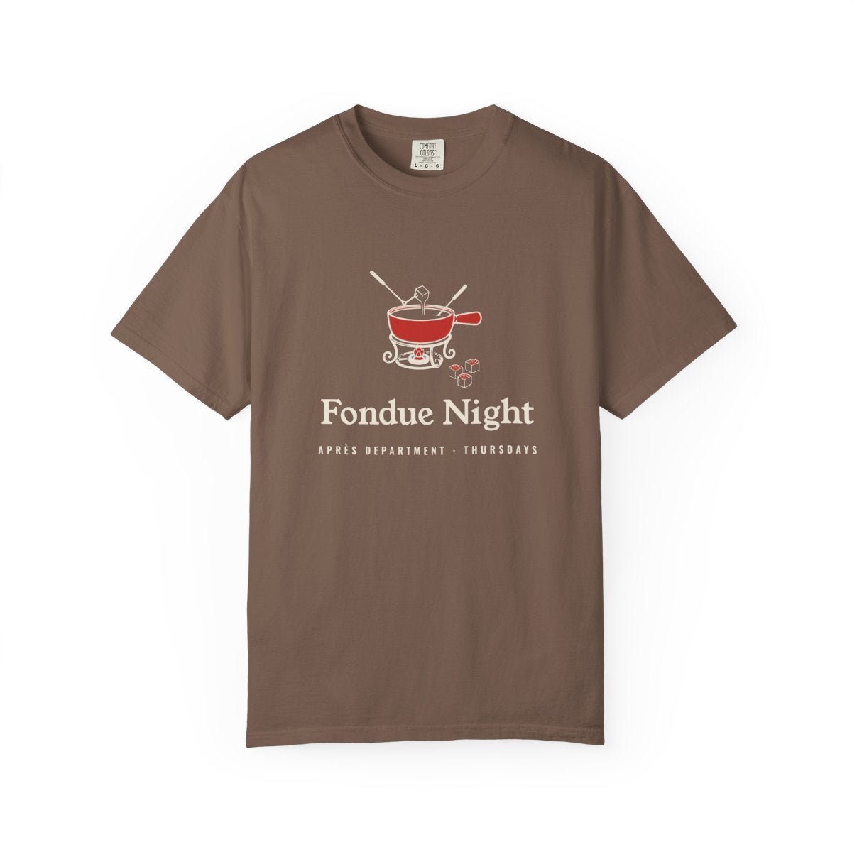 Fondue Night Tee in Espresso, front view