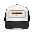 Fondue Night Trucker Hat in Black/White, front view