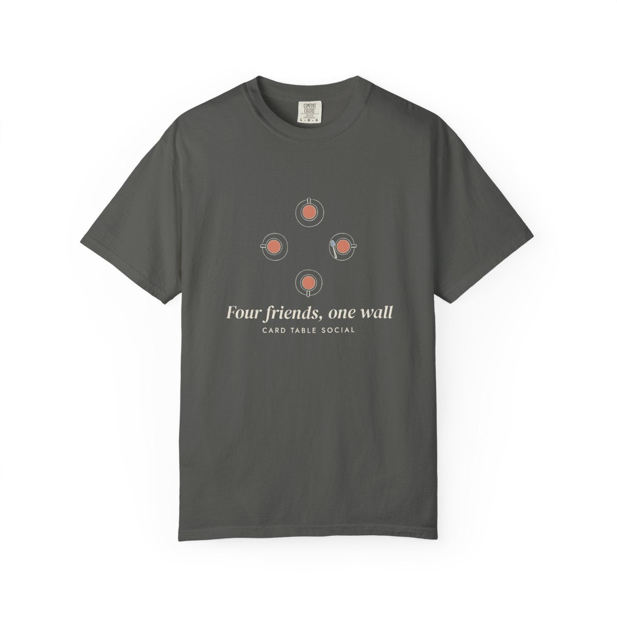 Four Friends, One Wall Tee in Pepper, front view