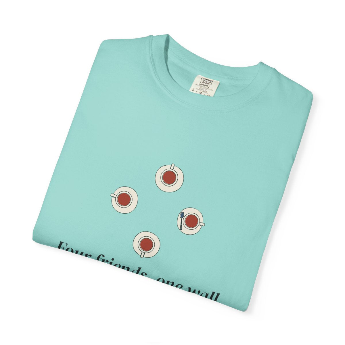 Four Friends, One Wall Tee in Chalky Mint, folded