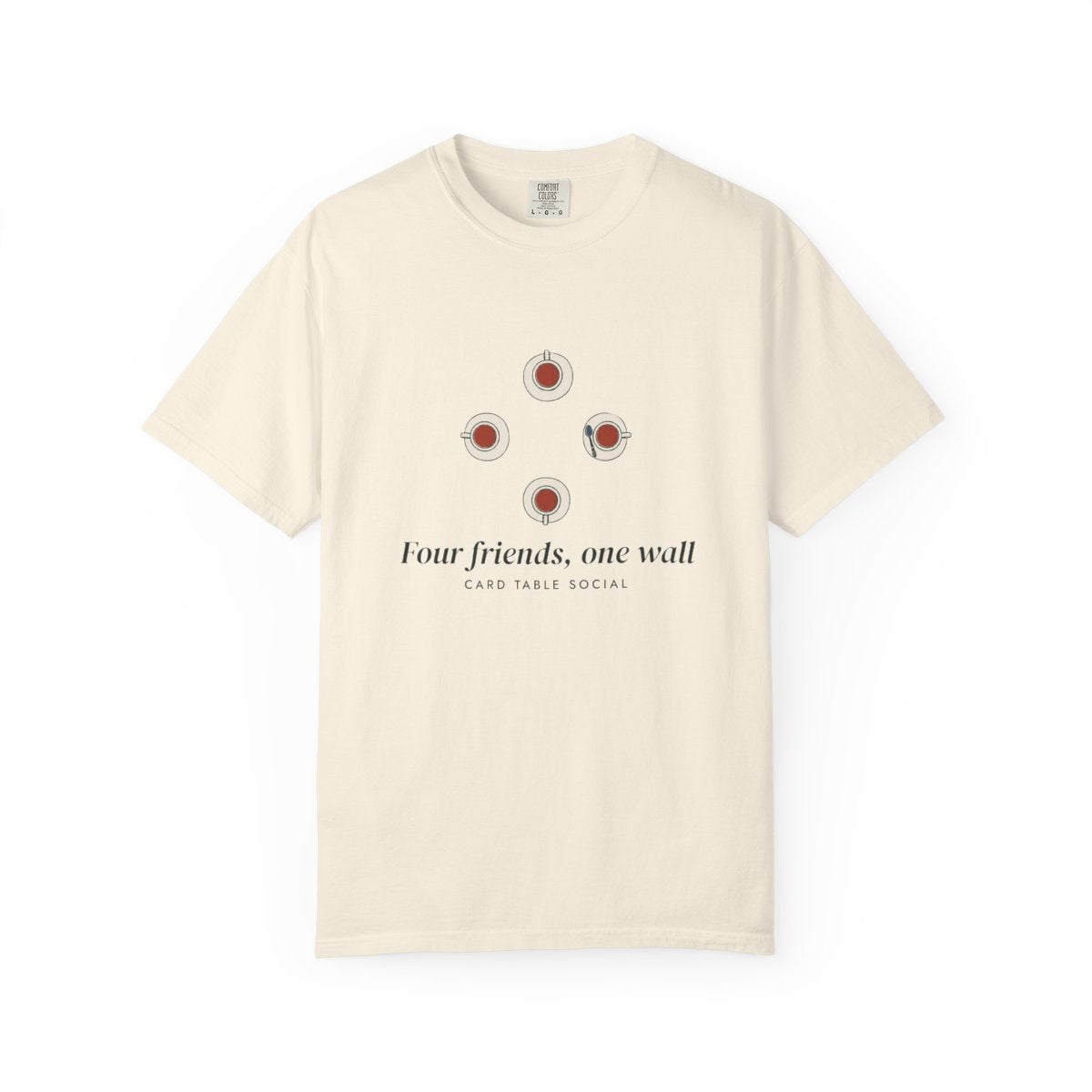 Four Friends, One Wall Tee in Ivory, front view