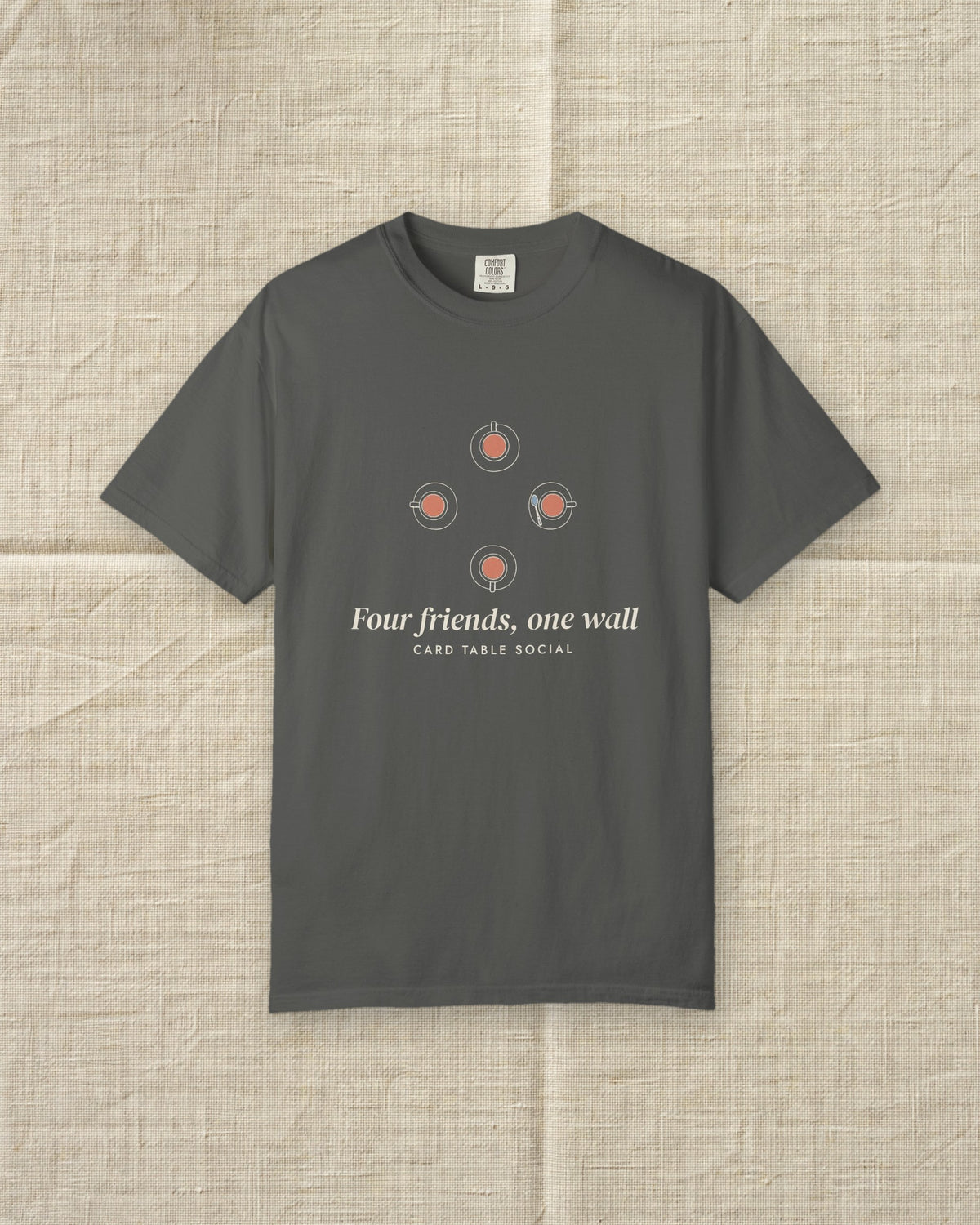 Four Friends, One Wall Tee in Pepper, styled