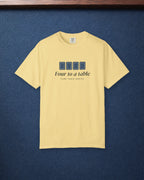 Four to a Table Tee in Butter, styled