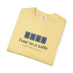 Four to a Table Tee in Butter, folded