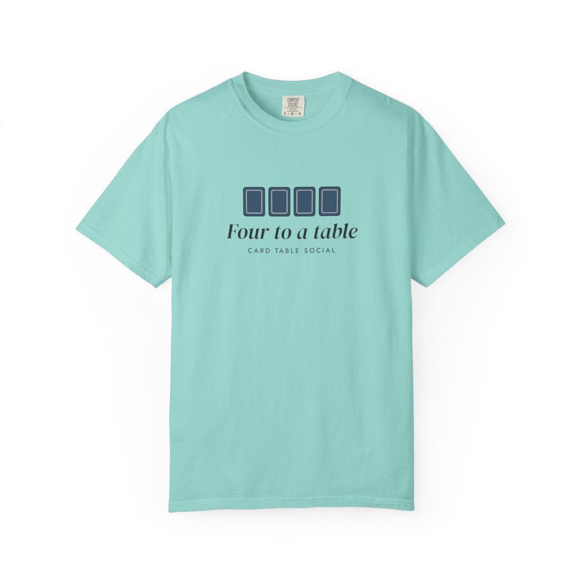 Four to a Table Tee in Chalky Mint, front view