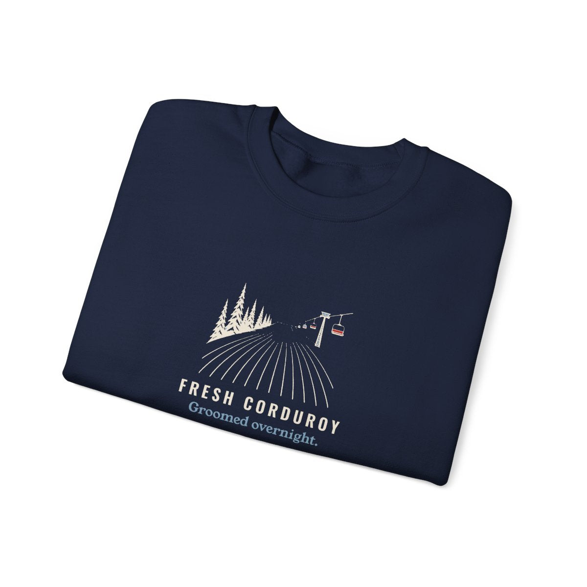 Fresh Corduroy Crewneck in Navy, folded