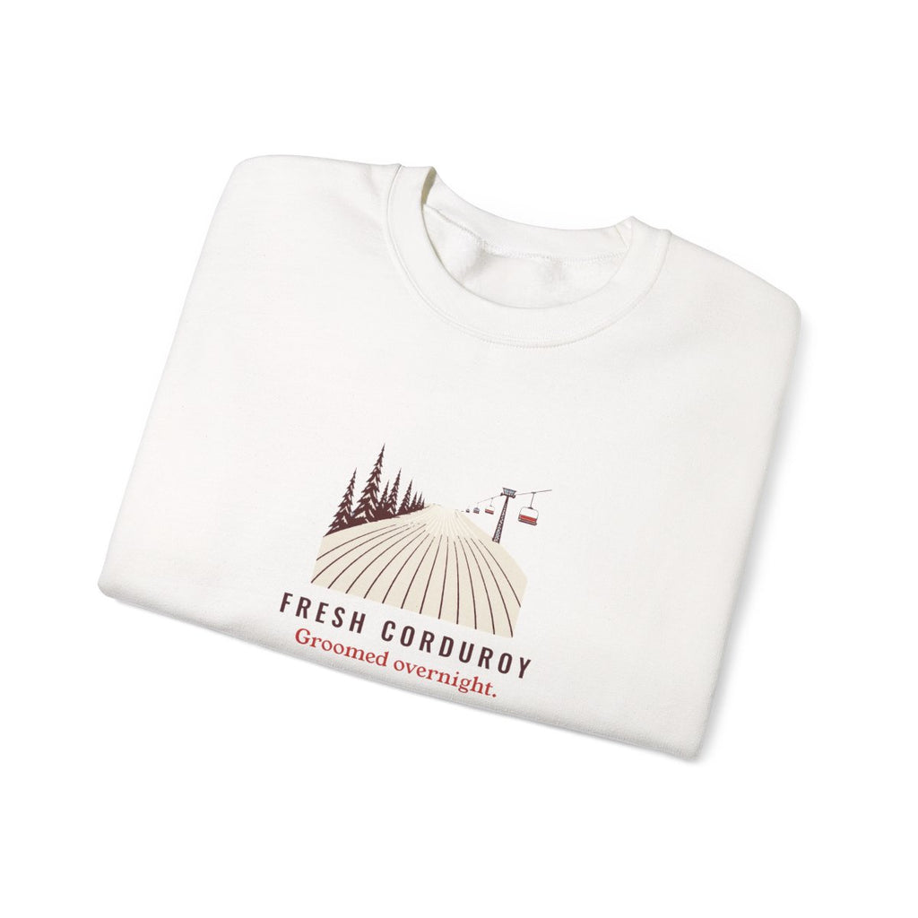 Fresh Corduroy Crewneck in White, folded