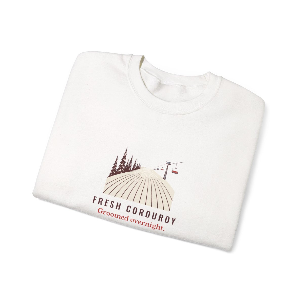 Fresh Corduroy Crewneck in White, folded