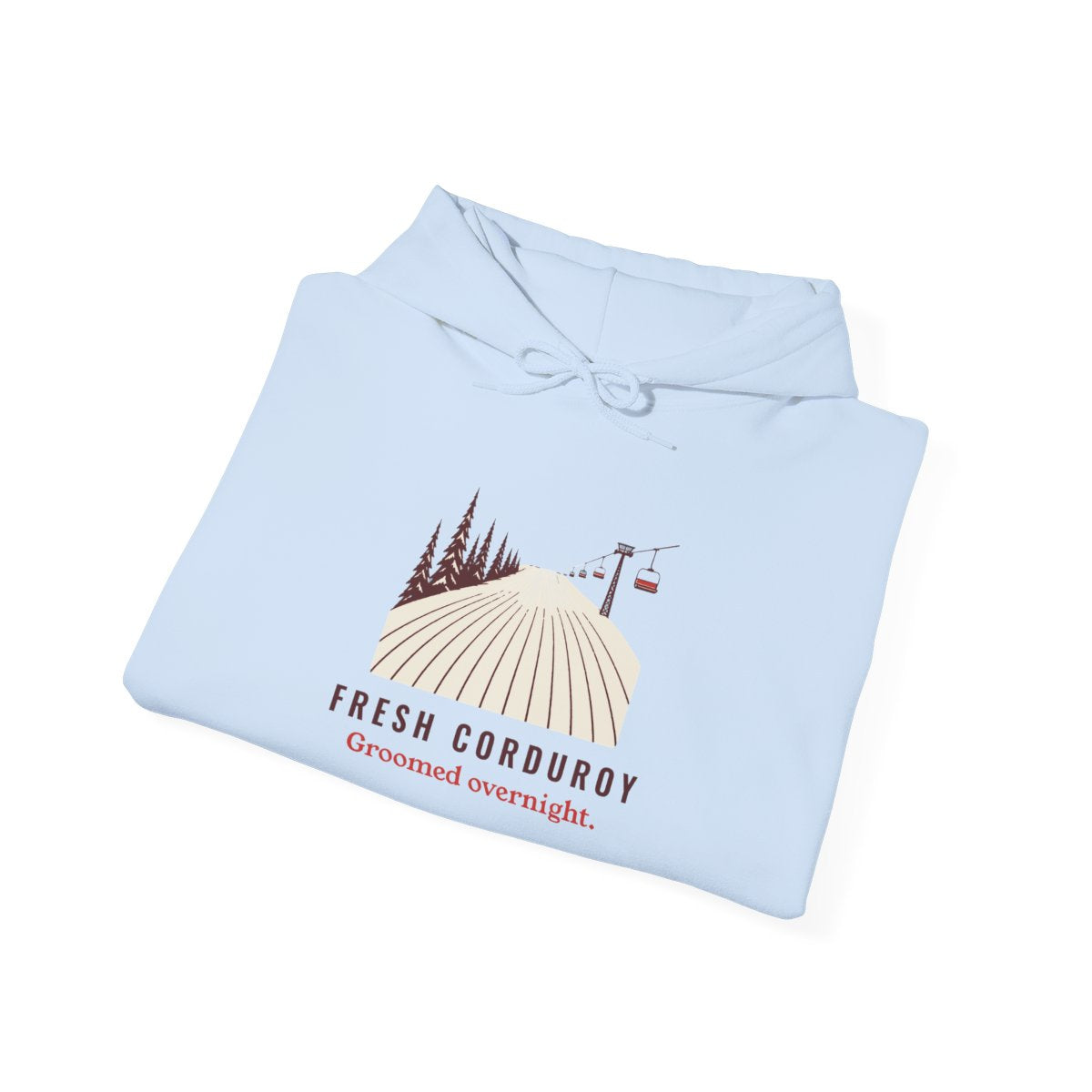 Fresh Corduroy Hoodie in Light Blue, folded