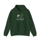 Fresh Corduroy Hoodie in Forest Green, front view